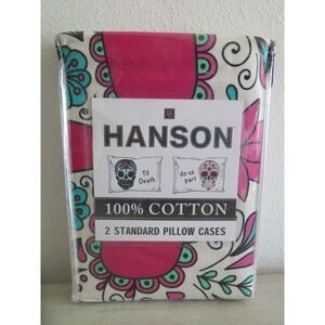 Hanson "Til Death Do Us Part" Sugar Skulls, 2 Standard Cotton Pillowcases